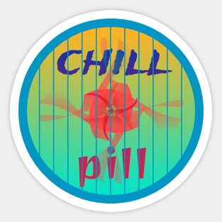 "Chill Pill" - Relaxed Hawaiian Beach Party Design Sticker